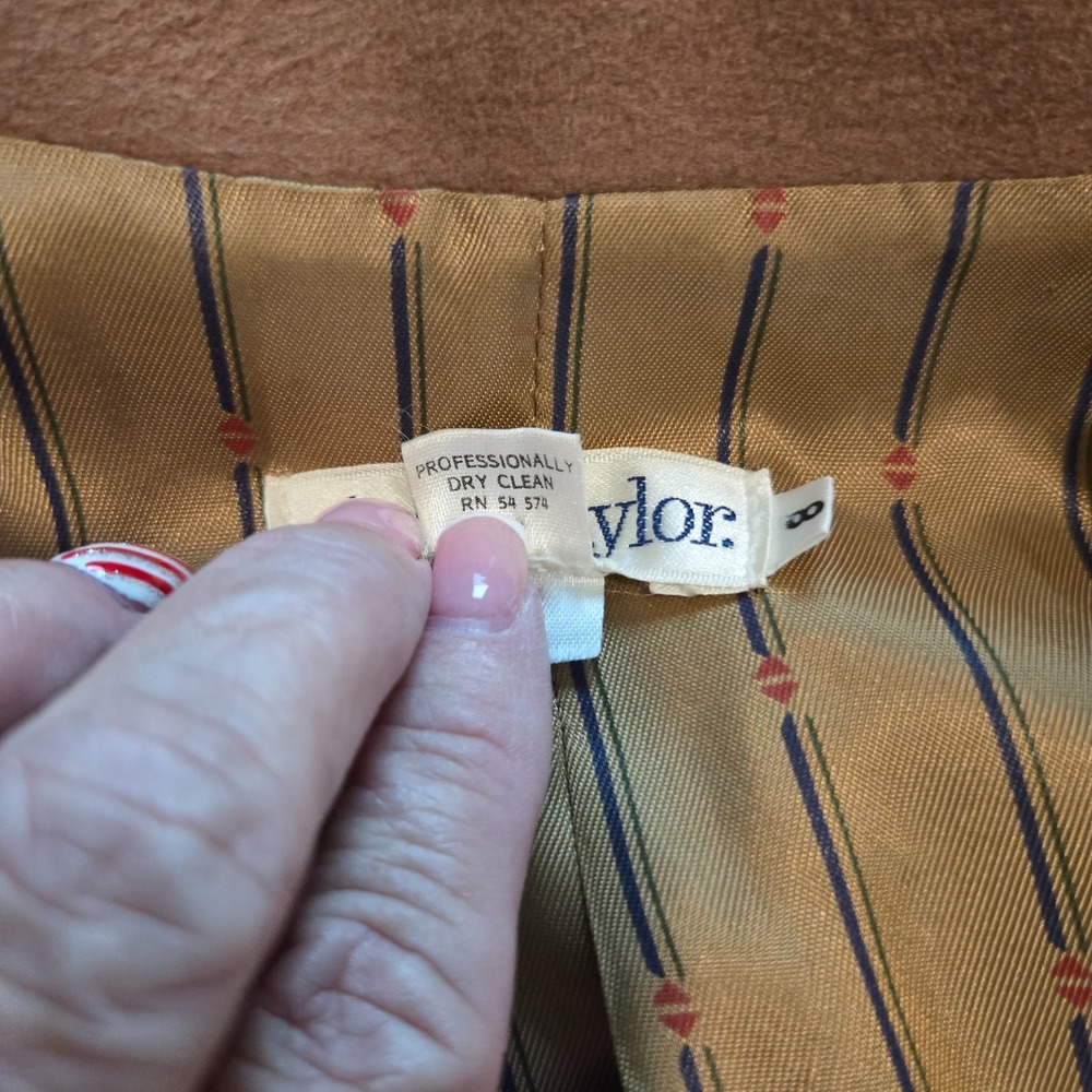 Ann Taylor Overcoat Womens Size 8 Brown Wool Cashmere Blend Lined Classic Coat - Picture 10 of 13